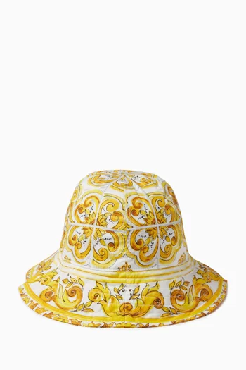 Majolica-print Hat in Cotton
