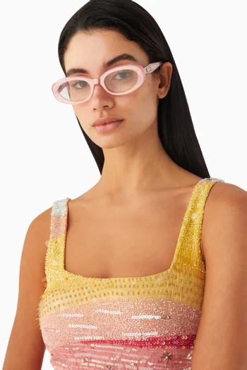 Unisex July PC6 Oval-frame Sunglasses in Acetate