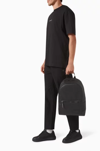 Logo Round Backpack in PU