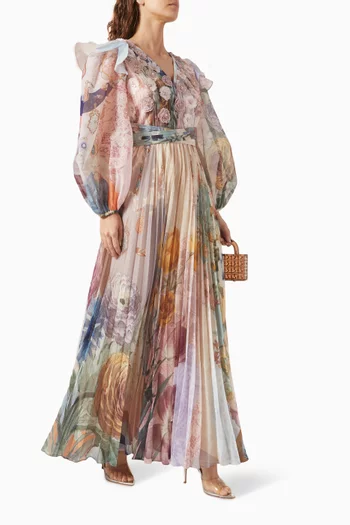 فستان أنتيكويتي-إف مزين بنقشة شيفون