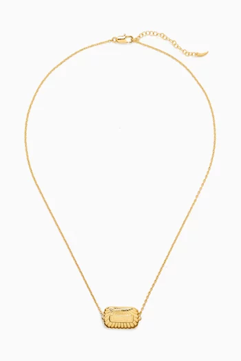 Engravable Love Ridge Pendant Necklace in 18kt Recycled Gold-plated Brass