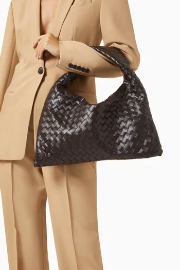 Small Hop Shoulder Bag in Intrecciato Leather