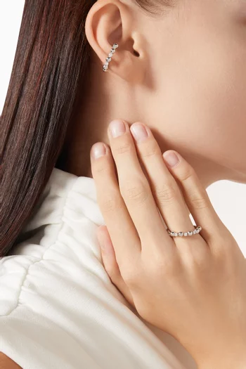 Gifu Diamond Single Ear Cuff in 18kt White Gold