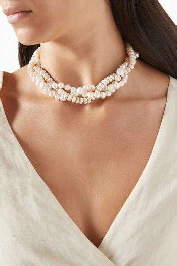 Amalia Pearl Necklace in 18kt Gold-plating