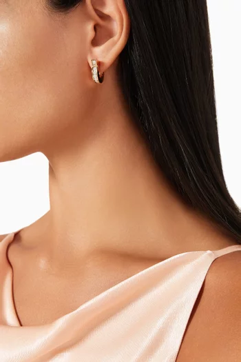 Gancini Crystal Hoop Earrings in Brass