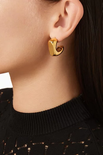 Baby Cube Hoop Earrings in 22kt Gold-plated Bronze