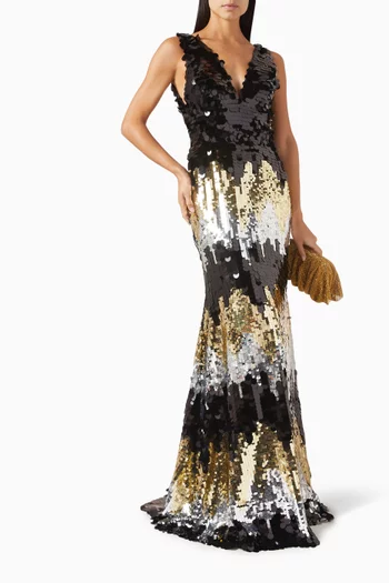 Arashi Sequin-embellished Maxi Dress