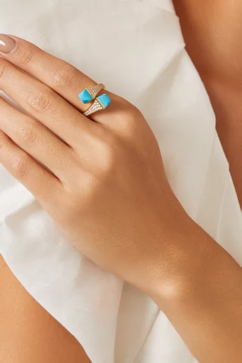 Cleo Diamond & Turquoise Wrap Ring in 18kt Gold