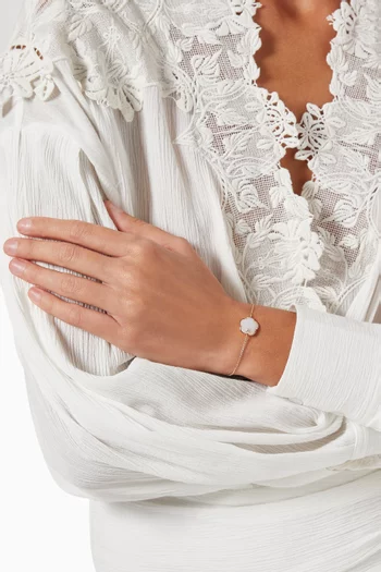 Petit Joli Diamond Bracelet with White Agate in 18kt Rose Gold