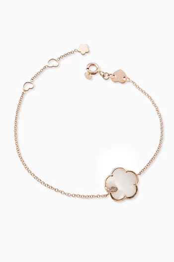Petit Joli Diamond Bracelet with White Agate in 18kt Rose Gold