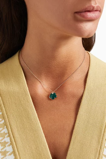 Petit Joli Diamond Necklace with Green Agate in 18kt Rose Gold