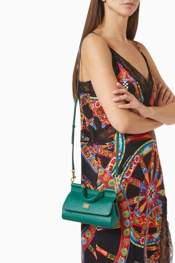 Small Miss Sicily East West Bag in Dauphine Leather