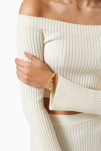 Set in Stone Hinged Bangle in Metal 
