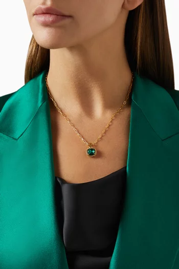 Atlantic Sparkle Waterproof Pendant Necklace in 18kt Gold-plated Stainless Steel