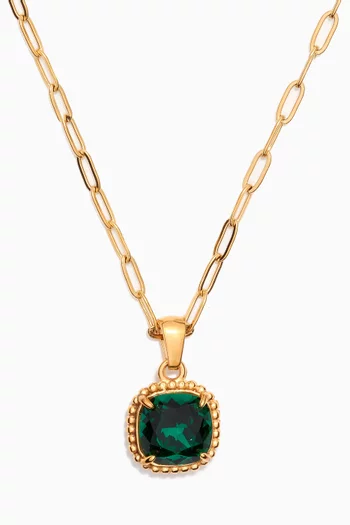 Atlantic Sparkle Waterproof Pendant Necklace in 18kt Gold-plated Stainless Steel