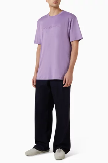 Signature Embroidered T-shirt in Cotton