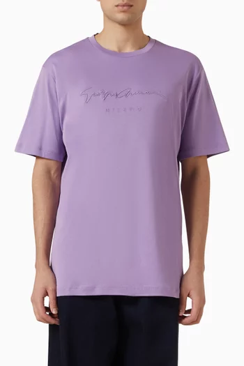 Signature Embroidered T-shirt in Cotton