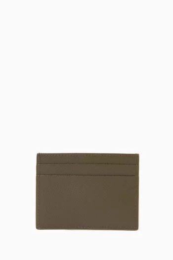 Logo Plaque Cardholder in Calf Leather