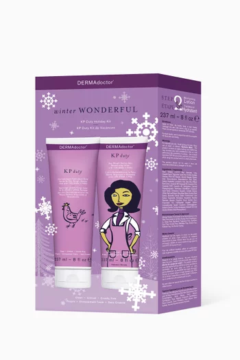 Winter Wonderful KP Duty Body Scrub and Lotion Kit for Dry, Rough Skin & Keratosis Pilaris with 10% AHAs + BHAs