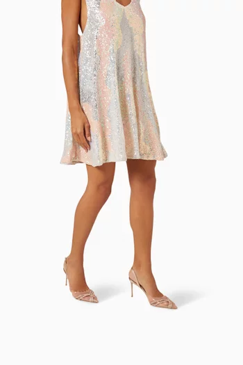 Arbor Crystal-bow Slingback Pumps in PVC