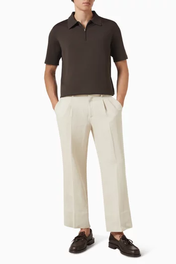Half-zip Polo Shirt in Viscose-blend