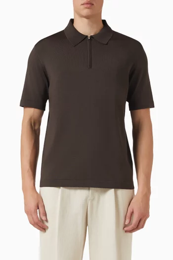 Half-zip Polo Shirt in Viscose-blend