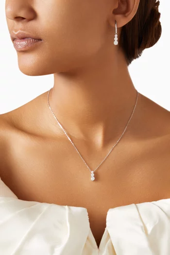 Attract Trilogy Round Pendant in Rhodium-plated Metal