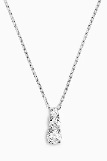 Attract Trilogy Round Pendant in Rhodium-plated Metal