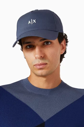 AX Logo-embroidered Baseball Cap in Cotton