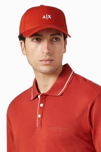 AX Logo-embroidered Baseball Cap in Cotton