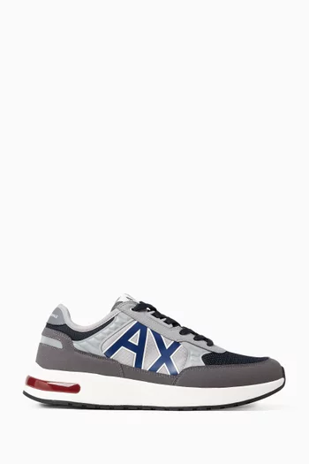 Dusseldorf Logo Sneakers in Mixed Materials