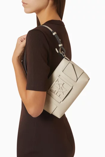 Medium Susy Logo Shoulder Bag in Faux Leather