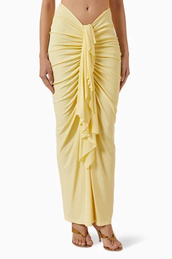 Vivenda Draped Maxi Skirt in Viscose