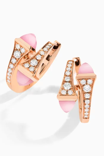 Cleo Diamond & Quartz Huggie Earrings in 18kt Rose Gold