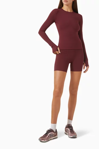 Long Sleeve Longline Top in Cotton