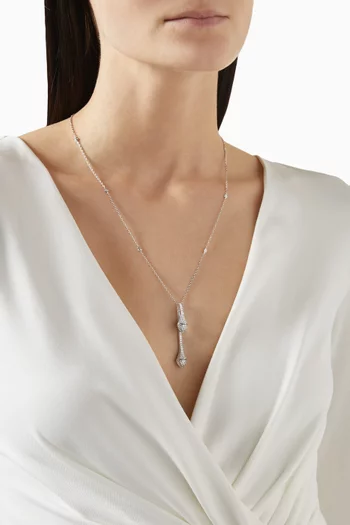 Cleo Diamond Drop Pendant Necklace in 18kt White Gold