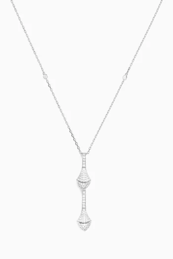 Cleo Diamond Drop Pendant Necklace in 18kt White Gold