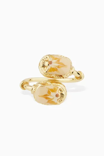 Duality Scaramouche Ring in 24kt Gold-plated Metal