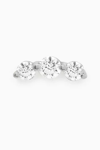 Diamond Curve Single Earring in 18kt White Gold