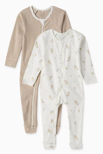Printed Sleepsuit in Organic Cotton-jersey, Set of 2
