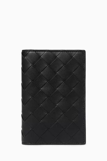 Passport Case in Intrecciato Leather