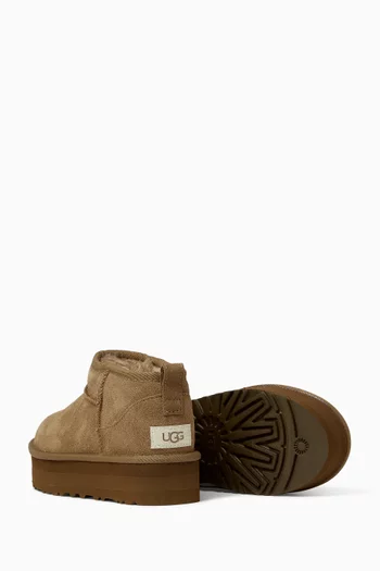 Classic Ultra Mini Platform Boots in Suede