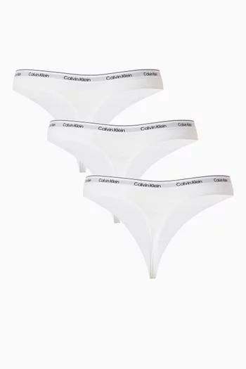 Modern Logo Thong in Cotton, Set of 3