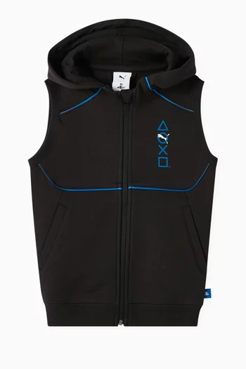 x PlayStation Sleeveless Hoodie in Cotton-blend