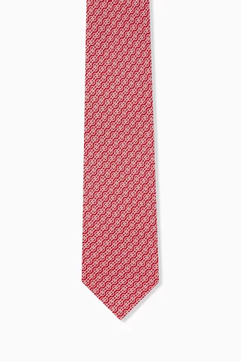 Woven Gancini Tie in Silk Jacquard