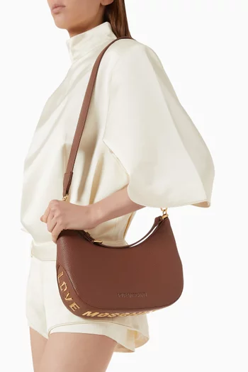 Giant Logo-lettering Shoulder Bag in Faux Leather