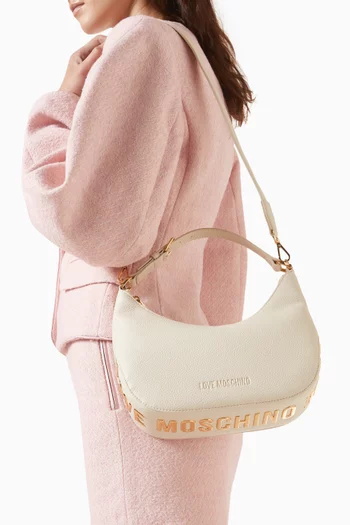 Giant Logo-lettering Shoulder Bag in Faux Leather