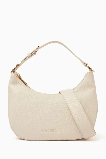 Giant Logo-lettering Shoulder Bag in Faux Leather