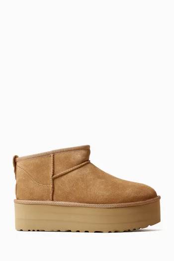 Classic Ultra Mini Platform Boots in Suede