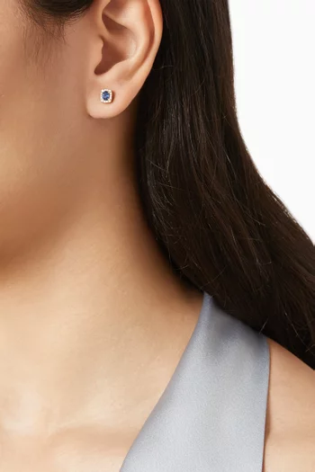 Mini Diana Sapphire & Diamond Stud Earrings in 18kt Yellow Gold
